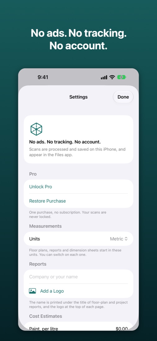 No ads, no tracking, no account